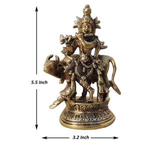 Brass Krishna with Cow Idol statue -3.2*2*5.5 Inch (BS1579 C)