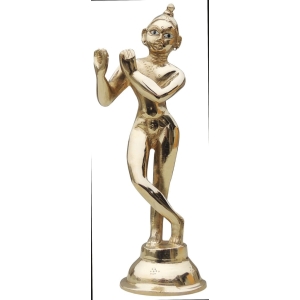 Brass Showpiece Krishna Thakur Ji Jugal Jodi Statue - 2.7*2.7*9 Inch (BS1583 K)