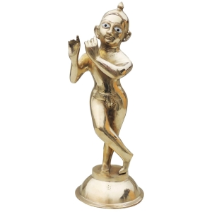 Brass Showpiece Krishna Thakur Ji Jugal Jodi Statue - 4.6*4.6*12.5 Inch (BS1584 K)
