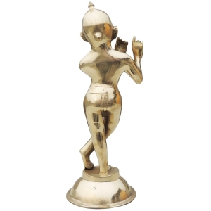Brass Showpiece Krishna Thakur Ji Jugal Jodi Statue - 4.6*4.6*12.5 Inch (BS1584 K)