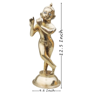 Brass Showpiece Krishna Thakur Ji Jugal Jodi Statue - 4.6*4.6*12.5 Inch (BS1584 K)