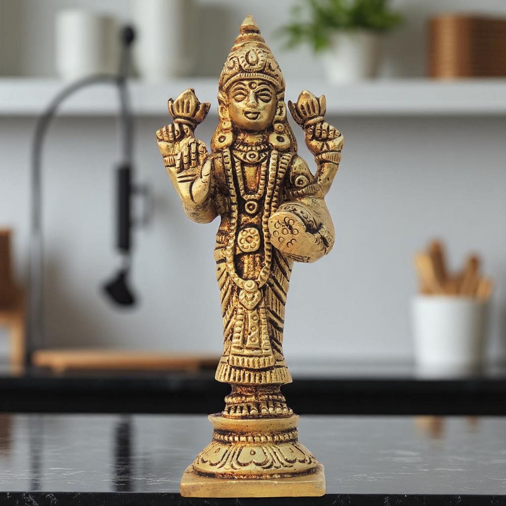 Brass Showpiece Laxmi Ji God Idol Statue - 2*1.5*4.6 Inch (BS1597 L)