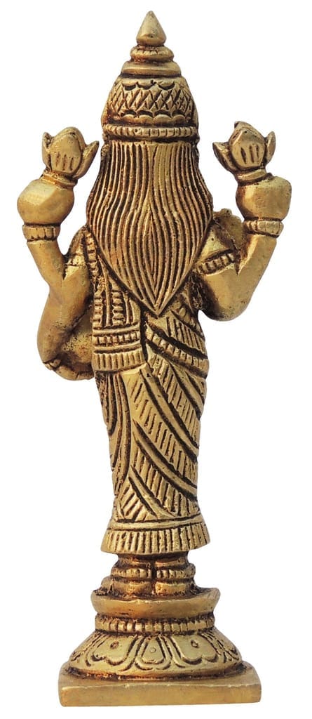 Brass Showpiece Laxmi Ji God Idol Statue - 2*1.5*4.6 Inch (BS1597 L) - Image 2