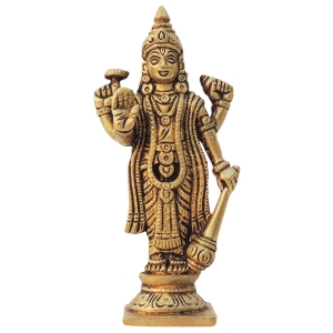Brass Showpiece Vishnu Ji God Idol Statue, brass material