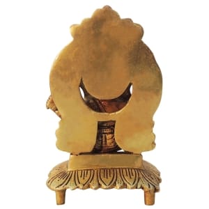 Brass Ganesh God Idol Statue - 4.3 x 3.5 x 6.6 Inch
