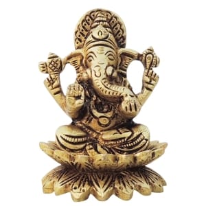 Brass Showpiece Ganesh Ji God Idol Statue - 2*2*3 Inch (BS1604 G)