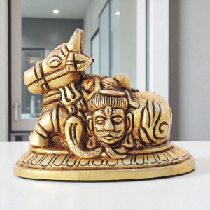Brass Showpiece Nandi God Idol Statue - decorative item
