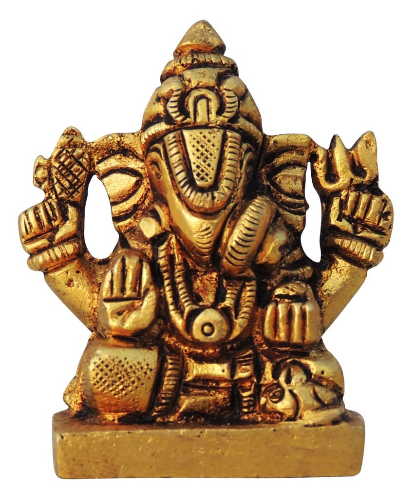 Brass Showpiece Dagdu Ganesh Ji God Idol Statue