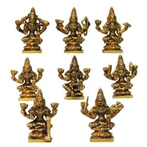 Brass Showpiece Aashta Laxmi Set Idol Statue- 2*1.5*3.5 Inches (BS1612 D)