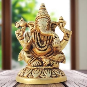 Brass Showpiece Ganesh Ji God Idol Statue - 2*1.7*3 Inch (BS1617 G)