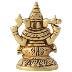 Brass Showpiece Ganesh Ji God Idol Statue - 2*1.7*3 Inch (BS1617 G)