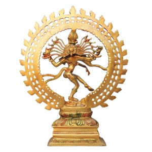 Brass Nataraja God Idol Statue - 13.5 x 4.3 x 17.3 Inch Decorative Piece