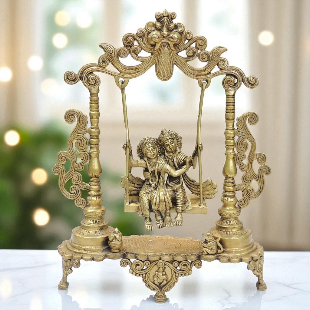 Brass Showpiece Radha Krisna God Idol Statue - 14.5*4.5*18.5 Inch (BS1629 E)