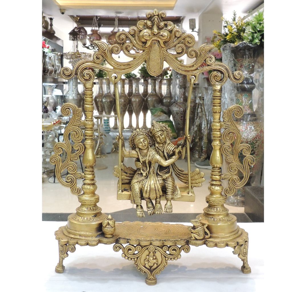 Brass Showpiece Radha Krisna God Idol Statue - 14.5*4.5*18.5 Inch (BS1629 E) - Image 2