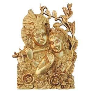 Brass Showpiece Radha Krishna God Idol Statue - 10.5*1*14 Inch (BS1634 D)