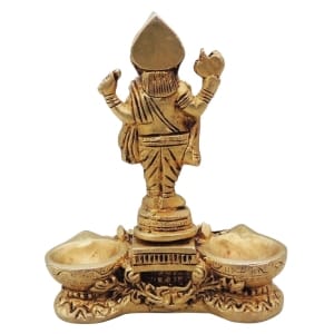 Brass Showpiece Deepak With Ganesh Ji God Idol Statue - 4.5*2.2*5.5 Inch (BS1639 C)