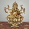Brass Showpiece Lotus Ganesh Wall Hanging God Idol Statue - 10.2*3*12.2 Inch (BS1642 G)