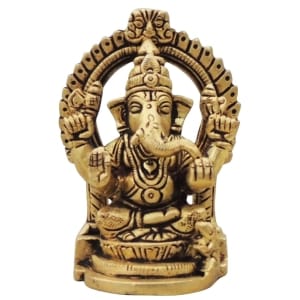 Brass Showpiece Ganesh JiGod Idol Statue - 2.6*1.7*3.6 Inch (BS1643 G)