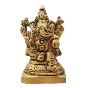 Brass Showpiece Ganesh JiGod Idol Statue - 2*1.5*3.2 Inch (BS1645 G)