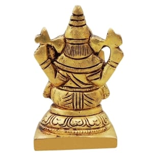 Brass Showpiece Ganesh JiGod Idol Statue - 2*1.5*3.2 Inch (BS1645 G)