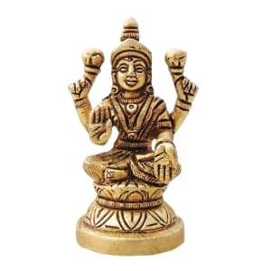 Brass Laxmi God Idol Statue - 1.5 x 1.5 x 3 Inch, Brass Material