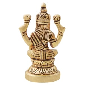 Brass Laxmi God Idol Statue - 1.5 x 1.5 x 3 Inch, Brass Material