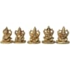 Brass Showpiece Musical Ganesh God Idol Statue - 3.2*2.7*4 Inch (BS1649 H)