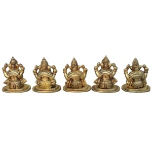 Brass Showpiece Musical Ganesh God Idol Statue - 3.2*2.7*4 Inch (BS1649 H)