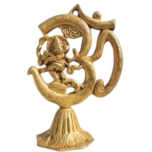 Brass Showpiece Om Ganesh Stand - 6*3.5*8.5 Inch (BS1655 E )