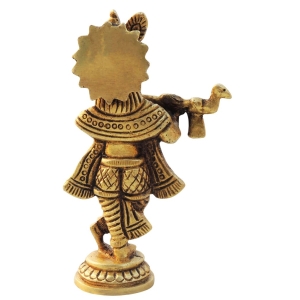 Brass Showpiece KrishnaGod Idol Statue - 2*1*3.2 Inch (BS1672 K)