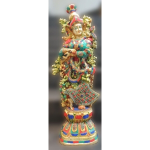 Brass Showpiece Radha Ji God Idol Statue - 8.5*5*30 Inch (BS1676 R)