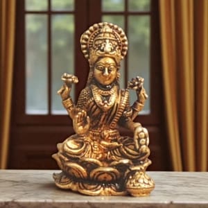 Brass Showpiece Laxmi Ji God Idol Statue - 0.6*0.6*1.1 Inch (BS1686 L)