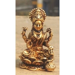 Brass Showpiece Laxmi Ji God Idol Statue - 0.6*0.6*1.1 Inch (BS1686 L)