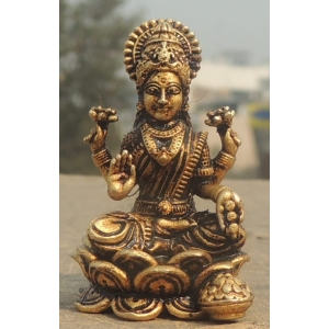 Brass Showpiece Laxmi Ji God Idol Statue - 1.2*1.2*1.6 Inch (BS1688 L)