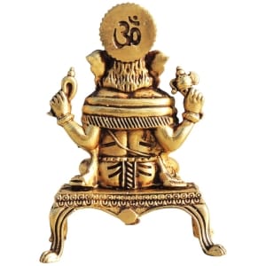 Brass Showpiece Ganesh Ji God Idol Statue, Made From Machine - 2.7*1.5*3.8 Inch (BS1700 G)