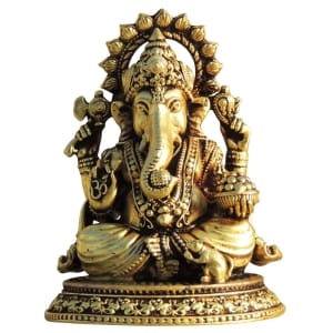 Brass Showpiece Ganesh Ji God Idol Statue, Made From Machine - 2.5*4.6*2.5 Inch (BS1701 G)