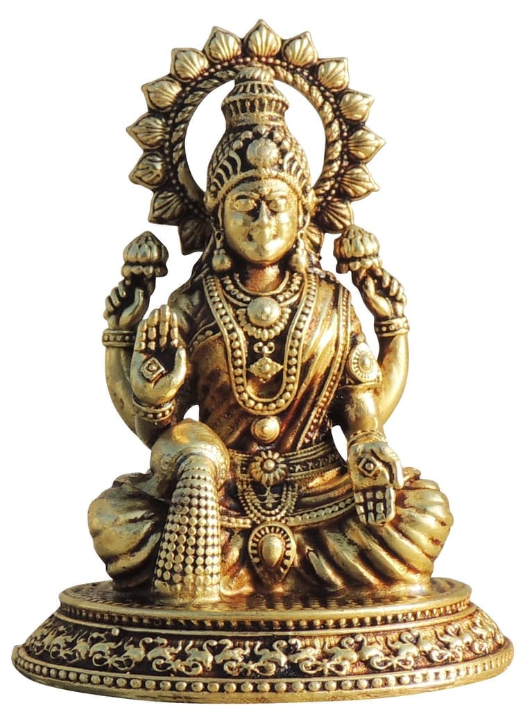 Brass Showpiece Laxmi Ji God Idol Statue, Made From Machine - 2.5*1.6*2.6 Inch (BS1701 L) - Image 2