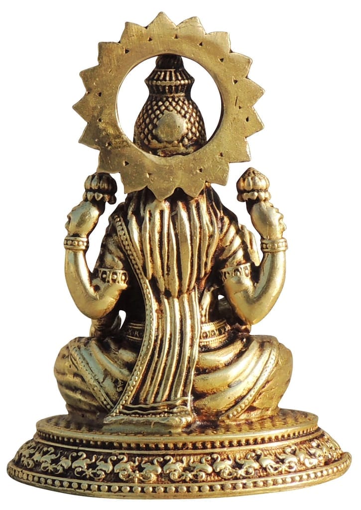 Brass Showpiece Laxmi Ji God Idol Statue, Made From Machine - 2.5*1.6*2.6 Inch (BS1701 L) - Image 3