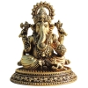 Brass Showpiece Ganesh Ji God Idol Statue, Made From Machine - 3.5*3*4 Inch (BS1702 G)
