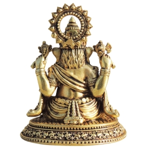 Brass Showpiece Ganesh Ji God Idol Statue, Made From Machine - 3.5*3*4 Inch (BS1702 G)