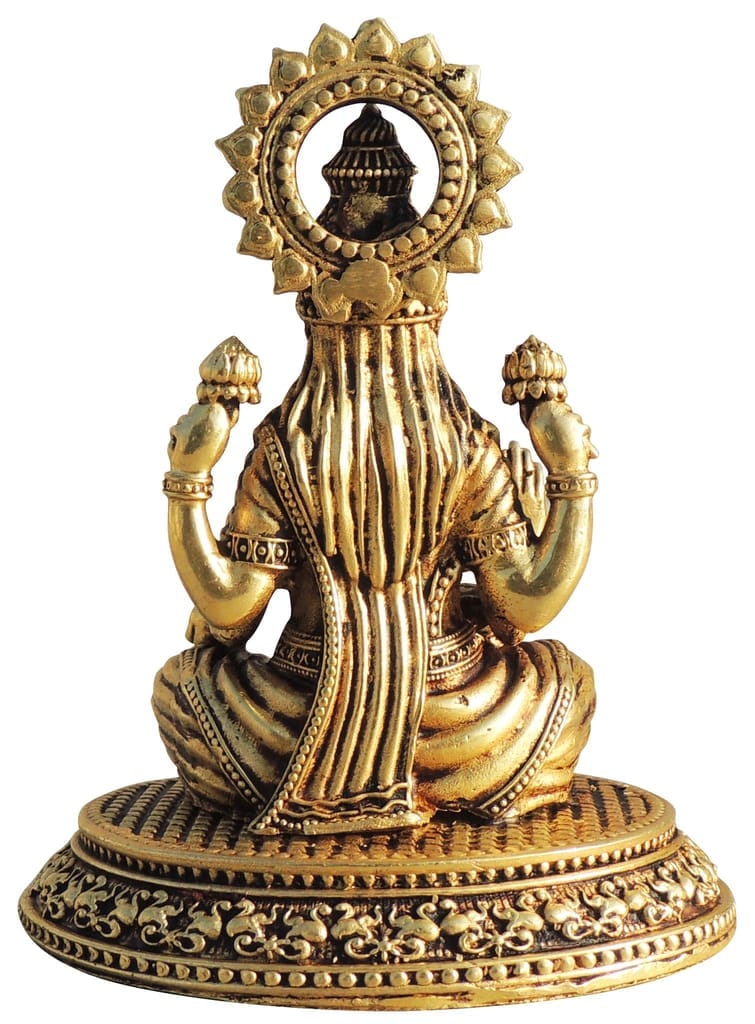 Brass Showpiece Laxmi Ji God Idol Statue, Made From Machine - 3.5*3*4.2 Inch (BS1702 L) - Image 2