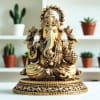 Brass Showpiece Ganesh Ji God Idol Statue, Made From Machine - 3.7*3.5*4.5 Inch (BS1703 G)