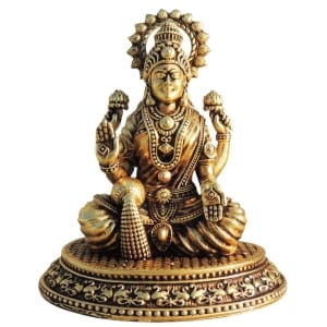 Brass Showpiece Laxmi Ji God Idol Statue, Made From Machine - 3.7*3.5*4.5 Inch (BS1703 L)