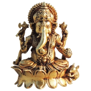 Brass Showpiece Ganesh Ji God Idol Statue - 2.2*2*2.5 Inch (BS1704 G)