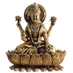 Brass Showpiece Laxmi Ji God Idol Statue, Made From Machine - 3.2*2*3.6 Inch (BS1705 L)