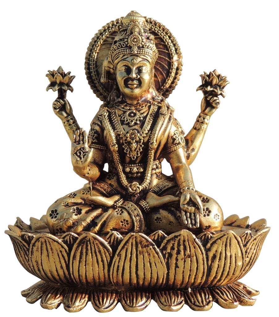 Brass Showpiece Laxmi Ji God Idol Statue, Made From Machine - 3.2*2*3.6 Inch (BS1705 L) - Image 2