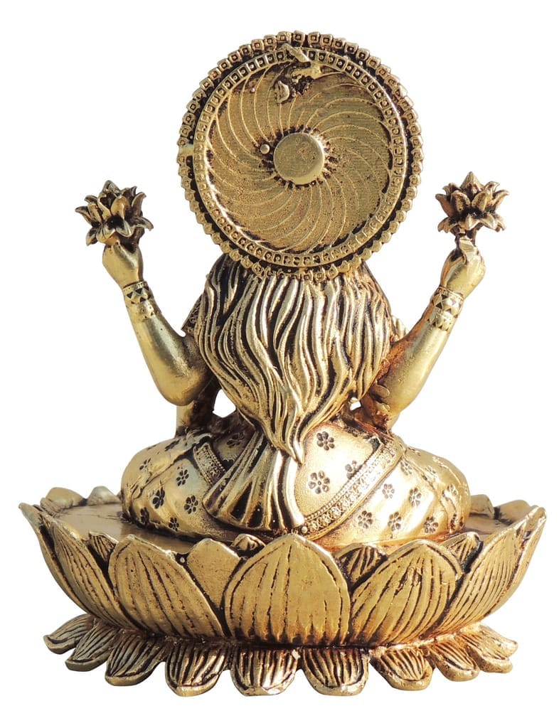 Brass Showpiece Laxmi Ji God Idol Statue, Made From Machine - 3.2*2*3.6 Inch (BS1705 L) - Image 3