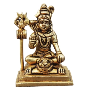 Brass Shiv Ji God Idol Statue - 2.2 x 1.7 x 3.2 Inch Brass Figurine