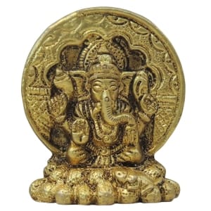 Brass Showpiece Ganesh Ji God Idol Statue - 2*1*2.5 Inch (BS1713 G)