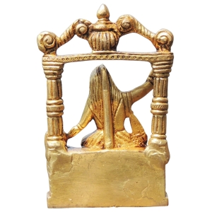 Brass Baglamukhi Statue - 3 Inch Length, 1 Inch Width, 4.5 Inch Height